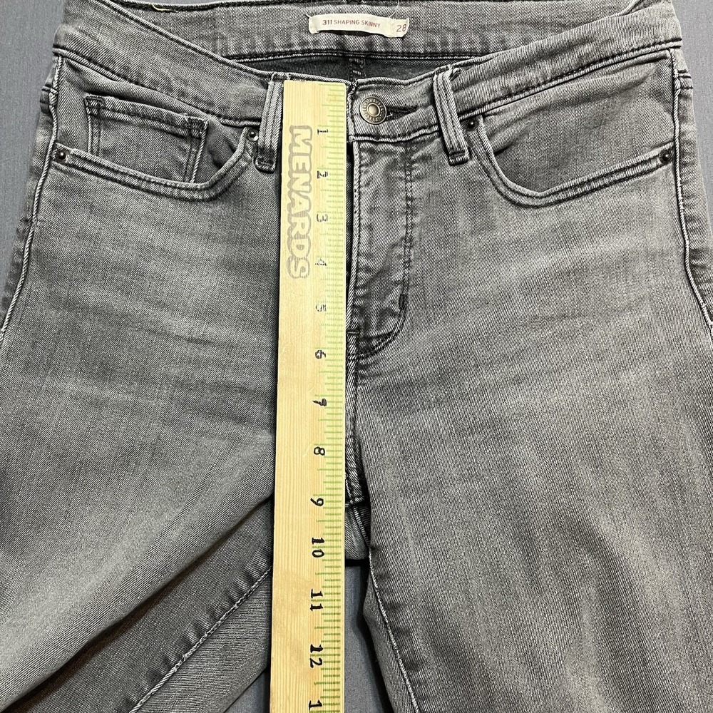 LEVI'S Womens 311 Shaping Skinny Jeans W28 Grey Cotton - Picture 3 of 7